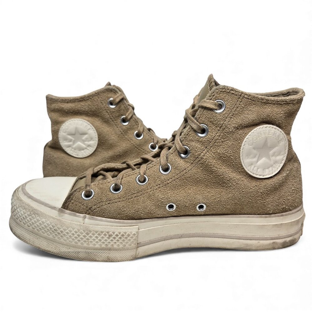 Chuck‎ Taylor All Star Converse Tan Suede Platform Sneakers Chunky Streetwear 10
